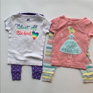 Carter’s pajamas Size 12m: striped + polka dots